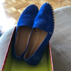 Tory Burch Espadrille Sued flat blue Pre-Owned